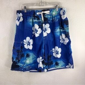 NEWPORT BLUES ISLAND BRAND LINED SWIM TRUNKS. XL. Side Velcro pocket w/key fob